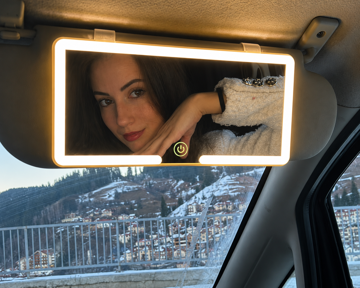 Espejo LED de Maquillaje para Auto